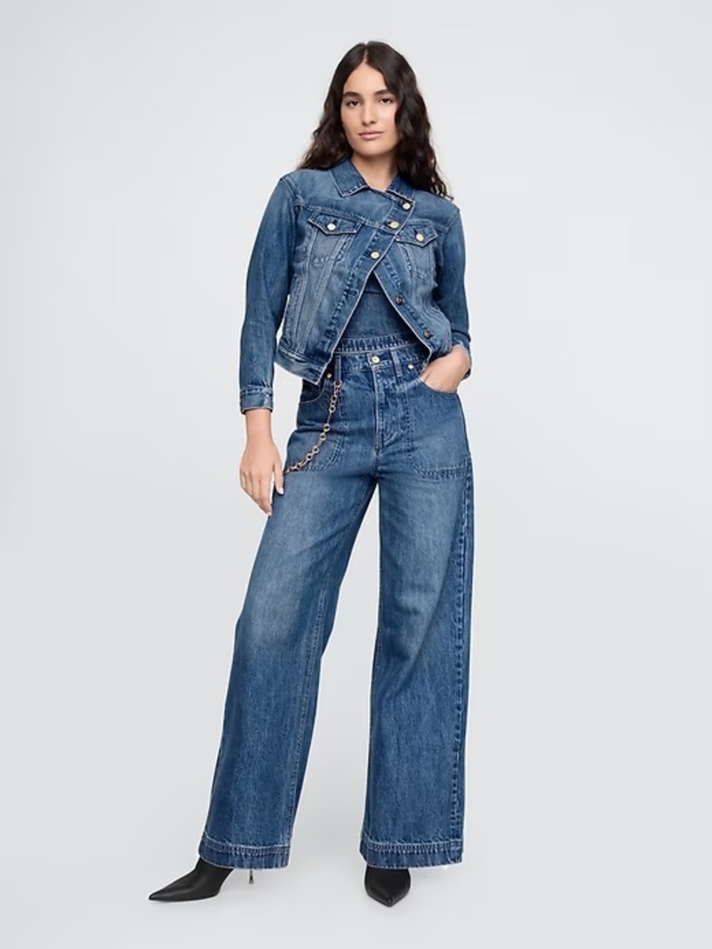 Cult Gaia x GAP Denim Wide-Leg Jeans in Medium Blue sold out in stores